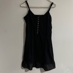 Marc Jacobs black spaghetti strap dress with gold buttons size medium